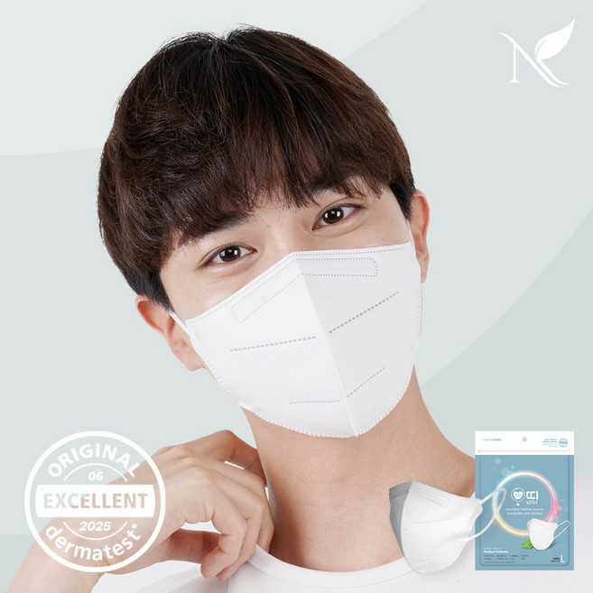 순수아띠 KF94 숨쉬기 편한 새부리형 국내생산 보건용 마스크 파우치형, [KF94] 대형 화이트, 3개, 10개입