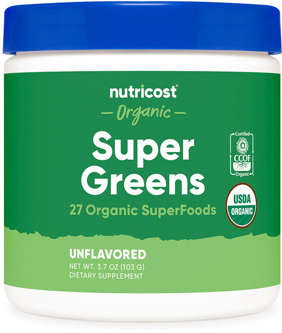 뉴트리코스트 오가닉 슈퍼 그린즈 파우더 10회분 무맛 1병, 103g, 1개