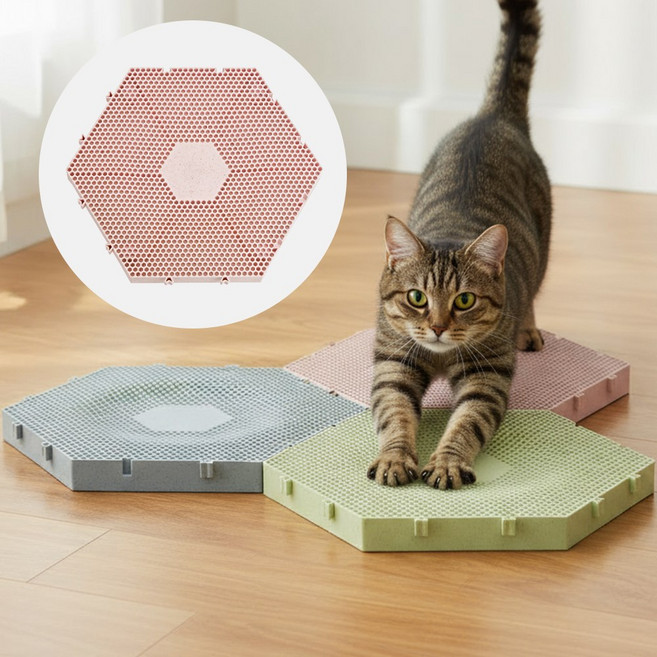 고양이스크래쳐 퍼즐 고양이 장난감 고양이용품, 1개, 핑크