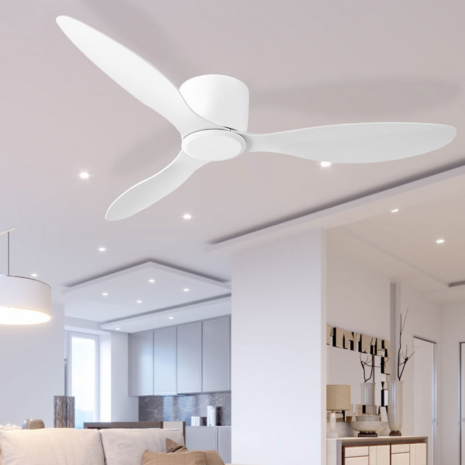슬림 실링팬 천장선풍기 52인치(132cm) BLDC 저소음 낮은천장 루프팬 132cm, 올화이트