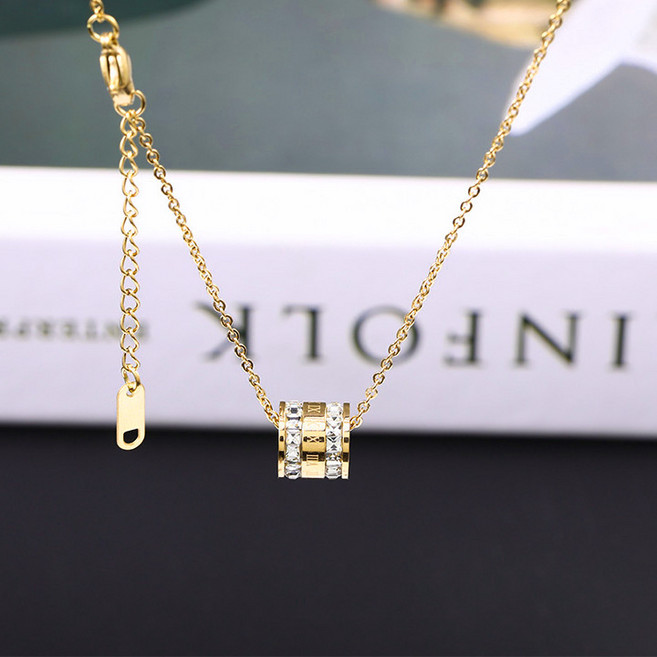 드마엘_티타늄 스틸 베니슬랑 링 큐빅 목걸이(2color) 변색NO 알러지NO