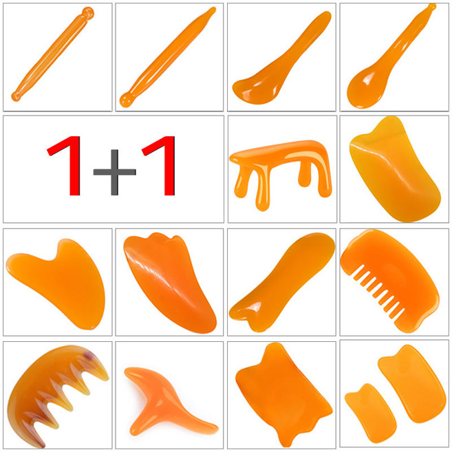 [1+1] (지압스틱 1P+1P=2P) 괄사 안면 미간 지압기 지압봉 바디 마사지기 플라스틱 안마봉, 1세트, 12) 지압스틱 12호1P+1P