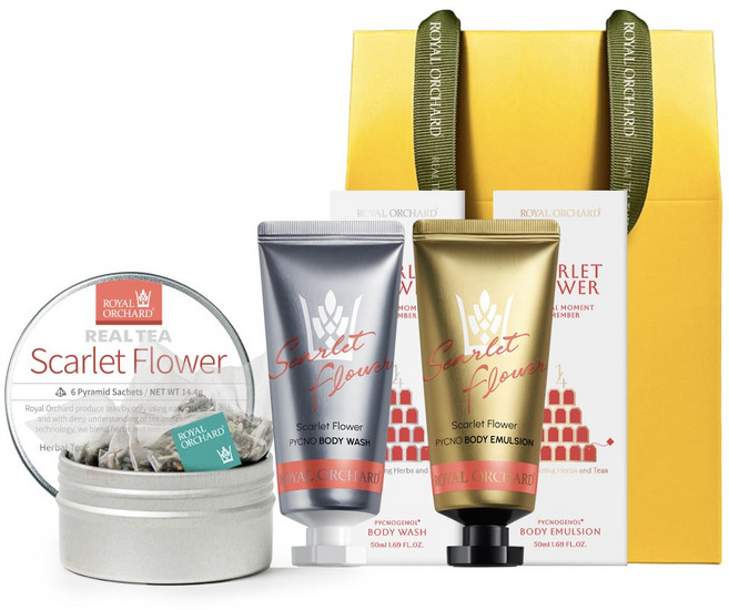로얄오차드 차(TEA)로만든 TEA+로션+워시 티테라피 선물세트 (기프트박스)(피크노제놀 함유), 레몬딜라이트, 1세트