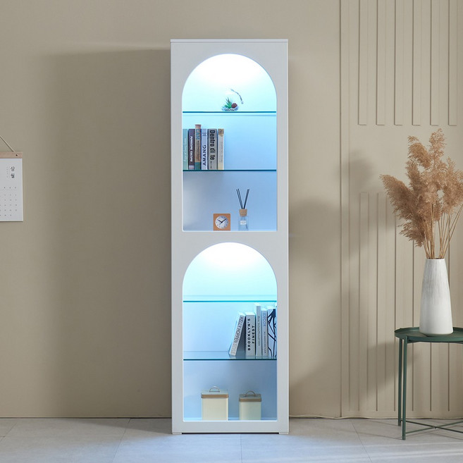 이글루 6단 아치형 벽난로 장식장 책장 이글루B 600 유리선반 진열장, 이글루B 장식장 600-6단 장식장