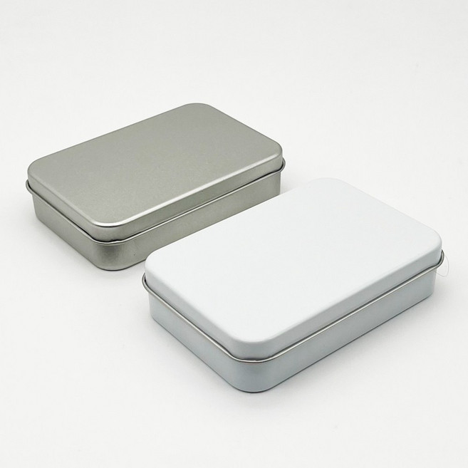 사각 S041 틴케이스 카드 명함 케이스 철제, 은색, 1개