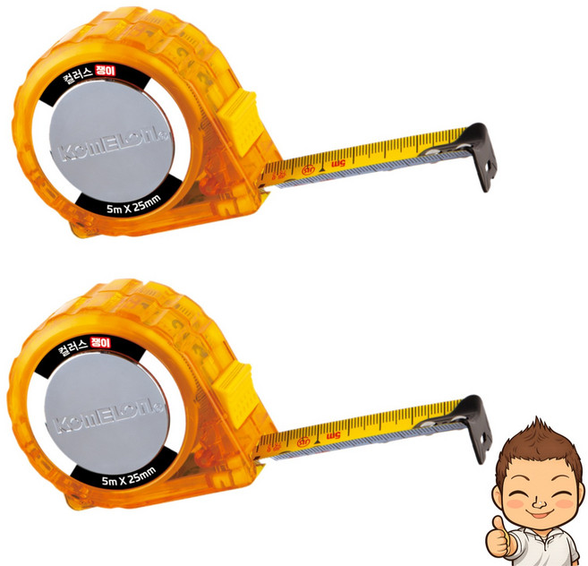 코메론 줄자 컬러스 쟁이 5X25 KMC-25CVT, 2개