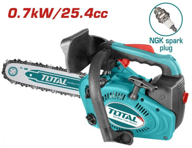 TOTAL 二行程引擎鏈鋸機 12吋 0.7kW/25.4cc, 1個