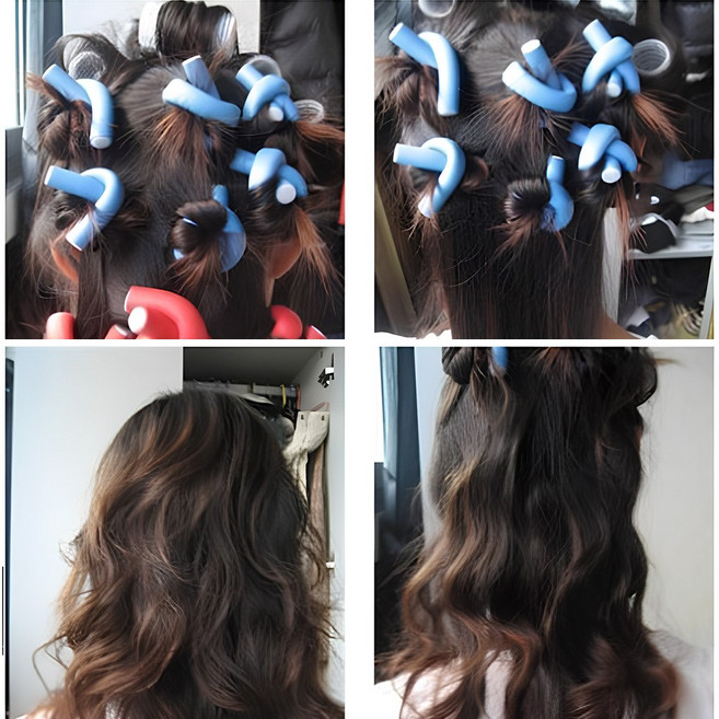 자연스러운 웨이브 헤어롤러 10개 매직 롤러 헤어스타일링 나선형 파마, 랜덤발송, 16mm