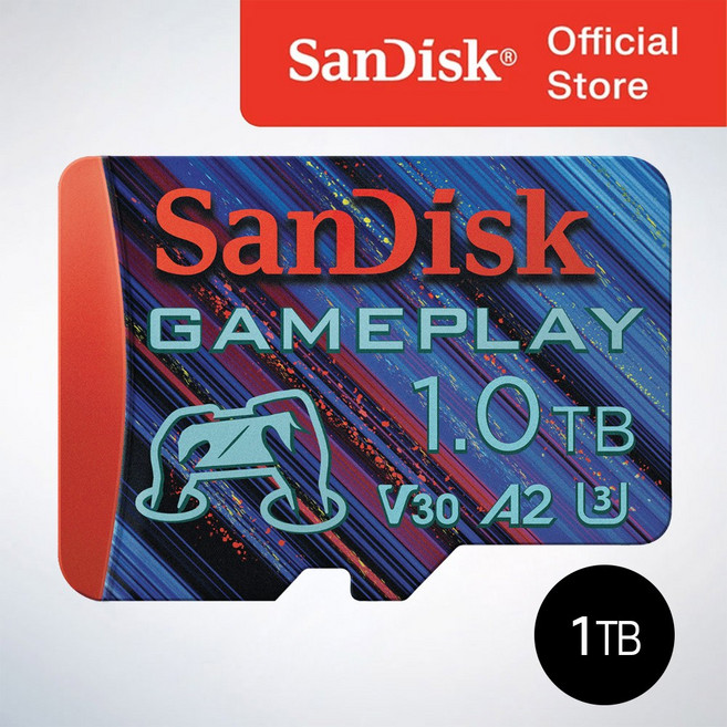 샌디스크 GamePlay 마이크로 SD 카드 닌텐도 스위치 스팀덱 전용 메모리, 1TB
