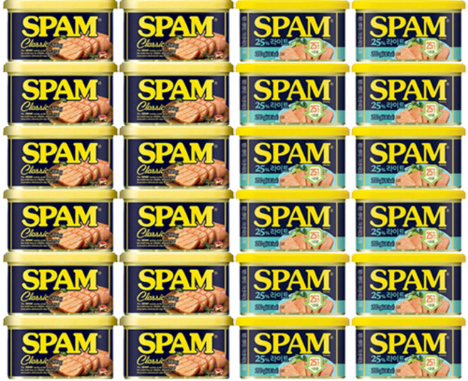 씨제이제일제당 스팸클래식 200g 12개 + 스팸 25% 라이트 마일드 200g 12개, 1개