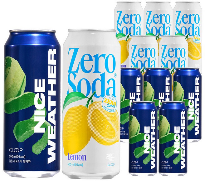 클룹 제로소다 레몬+청사과, 12개, 500ml