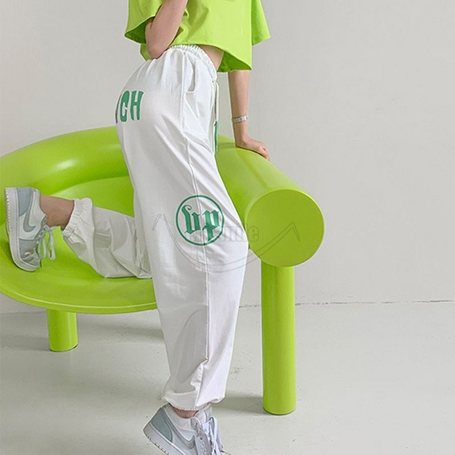 Krismile 여성 댄스팬츠 재즈댄스 에어로빅 댄스팬츠 단체복 댄스팬츠 여름 얇은 와이드 조거팬츠Krismile6/16, 화이트, S