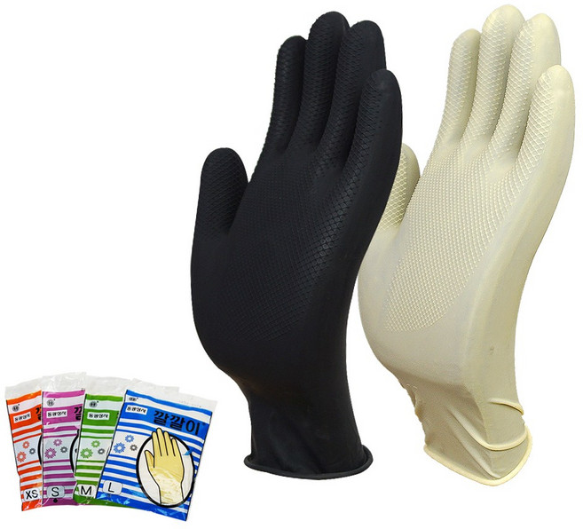 동광상사 깔깔이 미용장갑 중형 M, 블랙, 60개