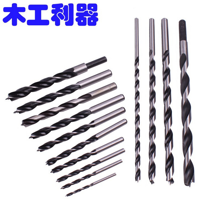 木工鑽頭 三尖鑽 250MM 加長型圓柄, 1個