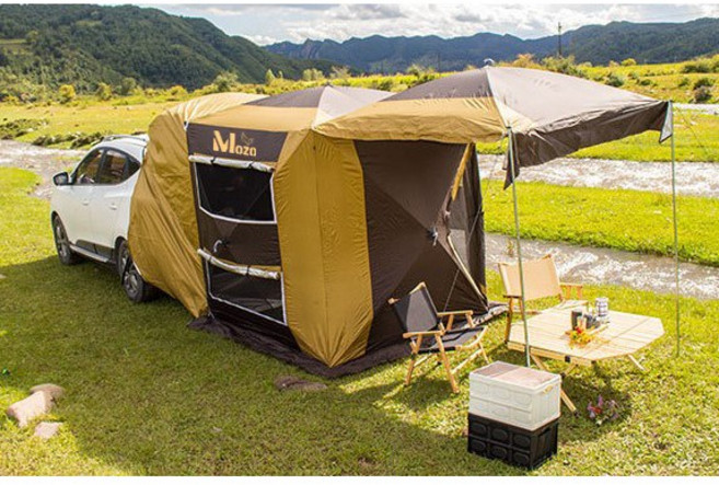 mozo 3세대 캠핑용 큐브형 오토 차박 도킹 텐트, MZ-005, 옐로우