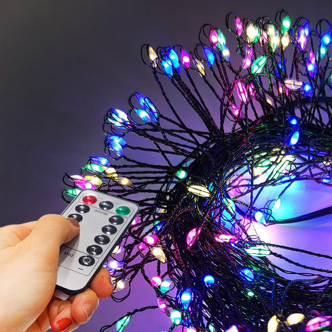 아리조명 LED 미리내 와이어 지네 전구 크리스마스 줄 조명 USB형 녹색선, 1개, 칼라