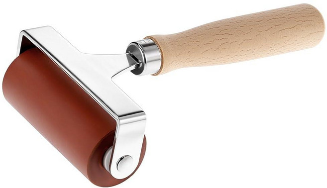 QWORK 부드러운 고무 브레이어 블록 프린팅 및 젤 플레이트 공예용 7.6cm3인치 프린트 롤러 도구 모든 잉크와 호환되는 스틸 프레임 미끄럼 방지 핸들 431127, QWORK 부드러운 고무 브레이어, 블록 프린팅 및 젤