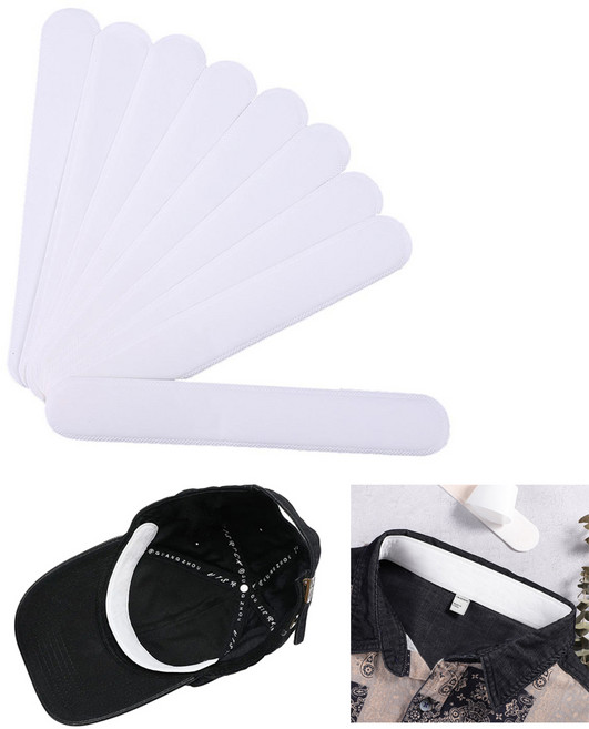 모자 땀 흡수 패드 10개 세트 다용도 패드 셔츠 칼라 화장품 썬크림 캡가드 모자패드 오염 방지, 다용도 땀 흡수 패드 흰색