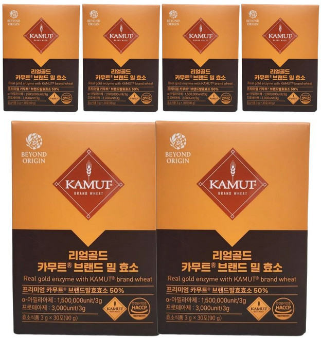 리얼골드 카무트 브랜드 밀 효소, 6개, 90g