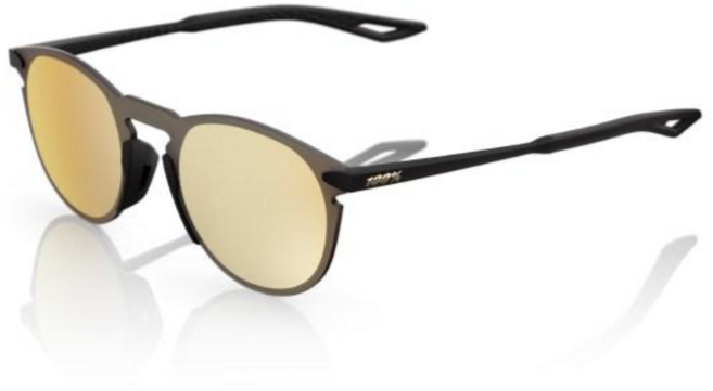 백퍼센트 100프로 레제르 라운드 매트 블랙 / 하이퍼 골드 24K 미러 렌즈 야구 러닝 자전거 골프 등산 미러 라이프 스타일 선글라스, 1개