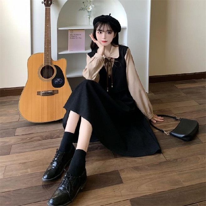 개화기 졸업사진 컨셉의상 경성의복 롱원피스 블랙 레드 브라운 빅사이즈