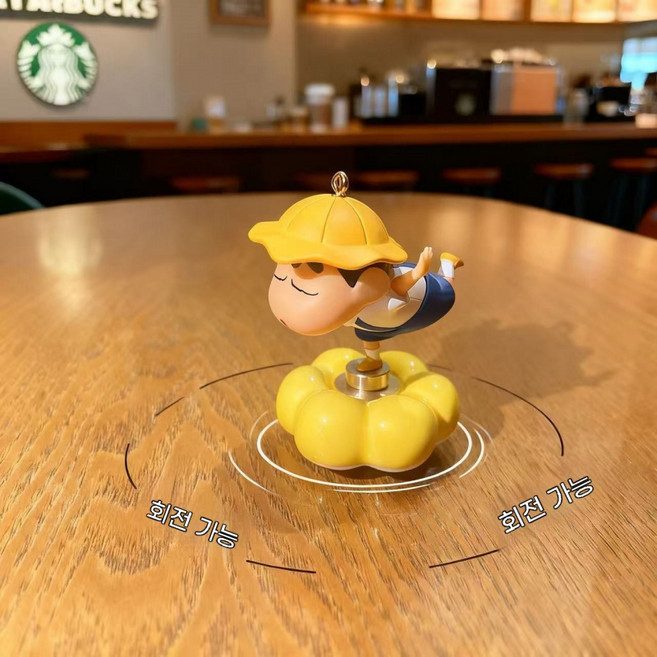 RON 짱구는 못말려 회전 피규어 자동차 대시보드 장식 차량용 인테리어 소품, 회전하는 짱구