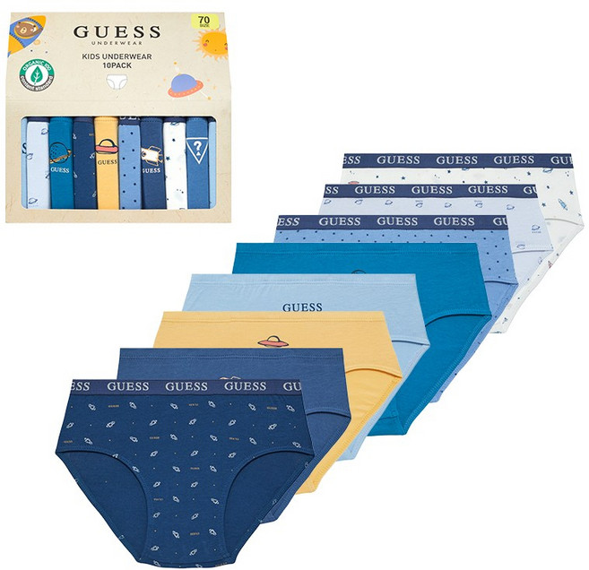 게스 언더웨어 남아용 삼각 팬티 10매 세트 (10대 아동 속옷 주니어 초등 학생 청소년 10P KC인증)