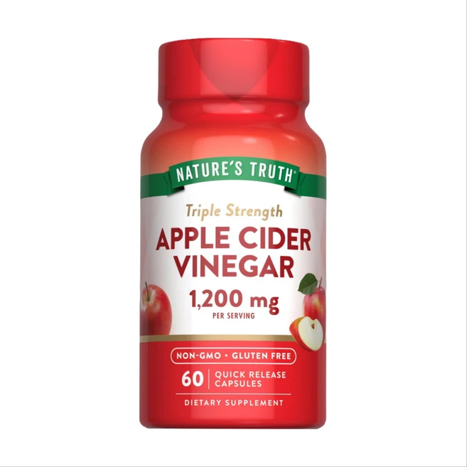 네이처스트루스 사과 식초 3배강도 애플 사이다 식초 분말 1200mg 60캡슐, 1개 - 쿠팡
