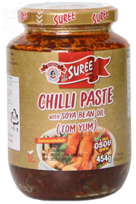 수리인터푸드 칠리페이스트 위드 소야 빈 오일 똠냠꿍, 454g, 1개