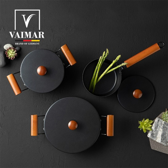 [슈퍼HOT][VAIMAR] 바이마르 블랙빈 스테인레스 냄비 3종세트(16편수+18양수+24전골), 1개