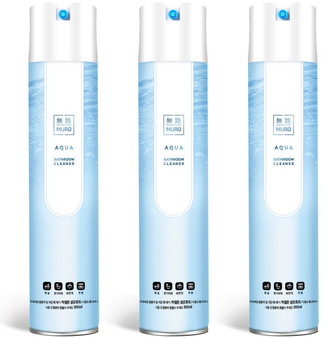 무로 아쿠아 베쓰룸 클리너 욕실 세정제, 500ml, 3개