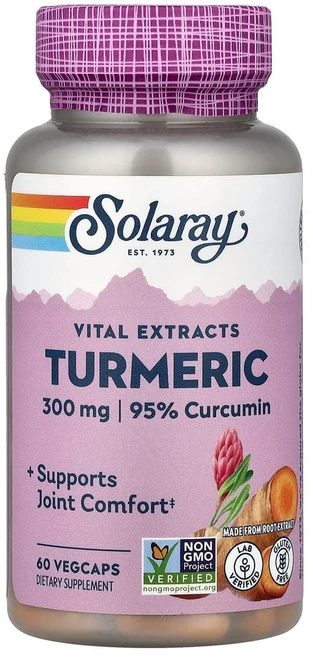 솔라레이 울금 뿌리 추출물 300mg 베지 캡슐 60개, 1개, 120g, 60정 - 쿠팡