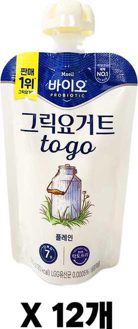 매일바이오 그릭요거트 투고 플레인 120g 12개입 1box/냉장무배, 12개