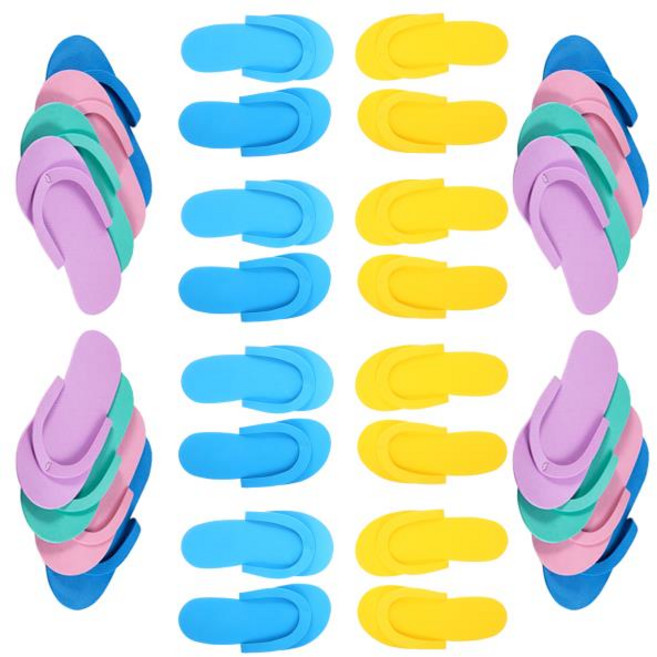 24pcs 쌍 일회용 EVA 슬리퍼 안티 스케일딩 통기성 경량 비치 스파 홈 호텔 여행 무작위 색상