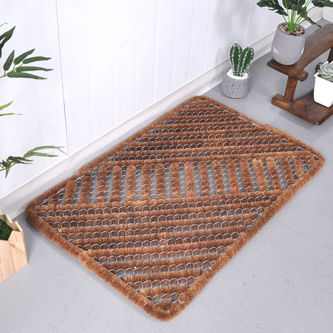 공사장 출입구 발판 야자수 현관매트 60X90cm 흙 먼지 제거, 브라운, 1개