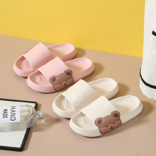 실리콘실내화 통통거실화 평발슬리퍼, 블랙, 1개