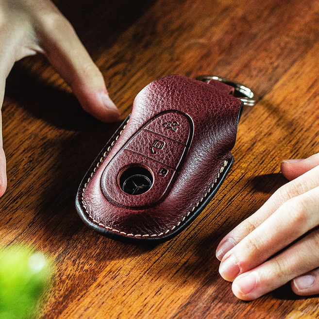 벤츠 W214 가죽 키케이스 악세사리 신형 E클래스 스마트키홀더 차키커버 헤르만, 본품만, 로즈우드