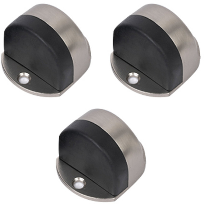철물파크 바닥 도어 문 스토퍼 3개입+설치피스, 실버, 3개