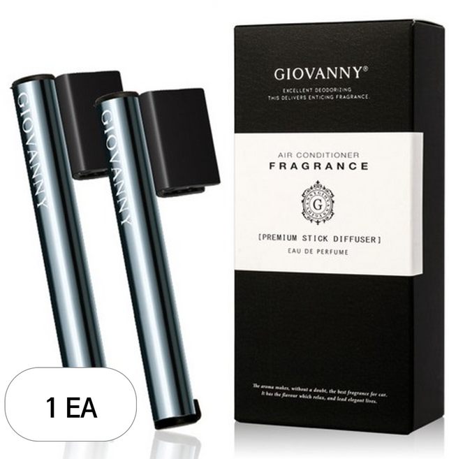 GIOVANNY 스틱 차량용 방향제 케이스 2p + 리필 2g 4p, 1SCENT / 피코크 블루(미스티아쿠아), 1세트