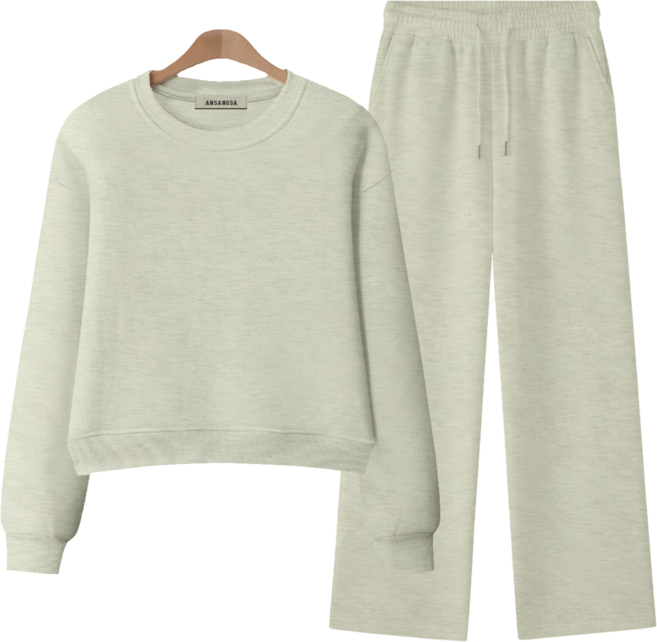 몰토벨리노 [ANSANGSA] 무지여성 맨투맨 상하세트