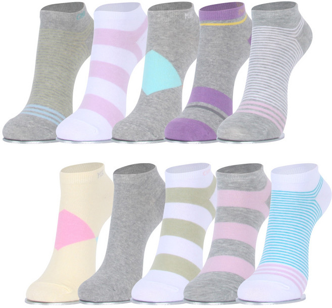 삭스리 여자 순면 100% 발목 단목 스니커즈 양말 10켤레