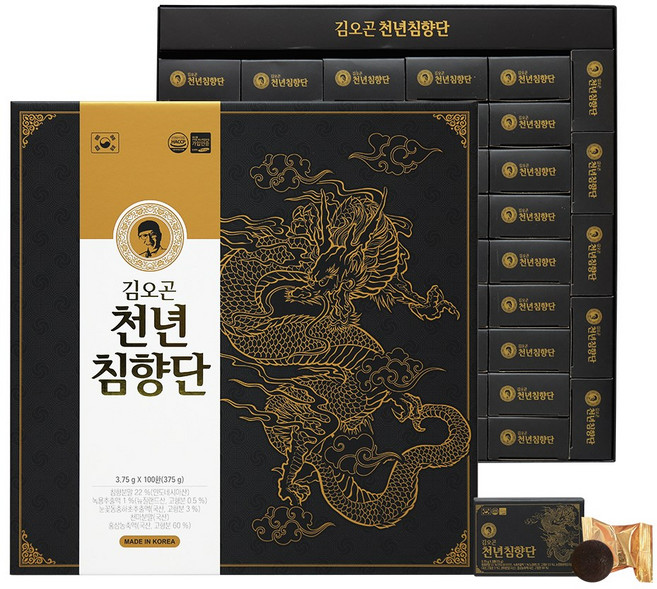 김오곤천년침향단(3.75g 100항) + 쇼핑백(소비기한 26년 6월 9일), 100개, 3.75g