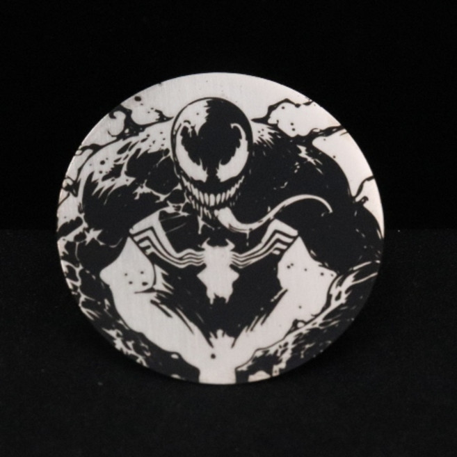 《鈦片工坊》猛毒 Venom 鈦片 雷雕 圓形, 1個, 55mm (反光片、油箱蓋)