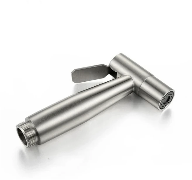 스프레이 건 핸드 휴대용 화장실 홀더 수도꼭지 홈 욕실 샤워 자체 청소 가압 노즐 공급, 01 Silver