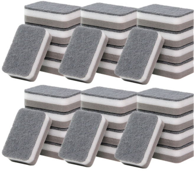 쿠빙홈 고밀도 양면 스펀지 수세미, 1세트, 30개입