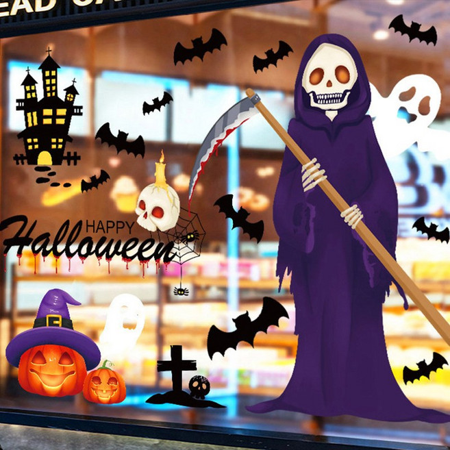 Buster 할로윈 장식 윈도우 스티커 세트 1개, 1세트, 신형B