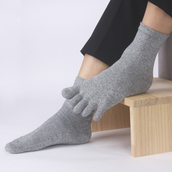 국내생산 남성용 순면+쾌속 쿨원사 발가락양말(5켤레)땀흡수 속건 흡습 기능성발가락