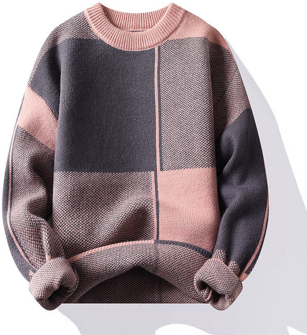 POMTOR 남성 라운드넥 니트 데일리 캐주얼 빅사이즈 스웨터