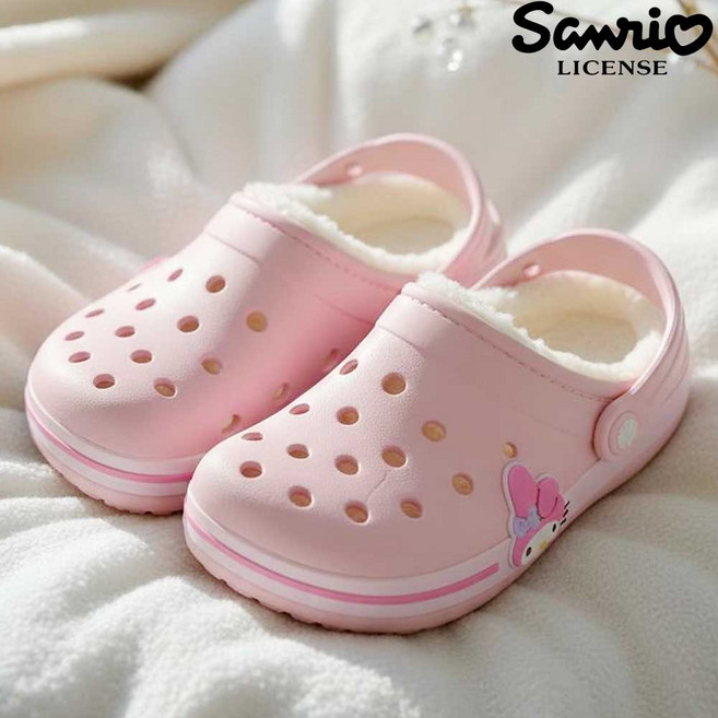 산리오 정품 여아 겨울 방한 털슬리퍼 유아 방한샌들 아동 털실내화 시나모롤 헬로키티