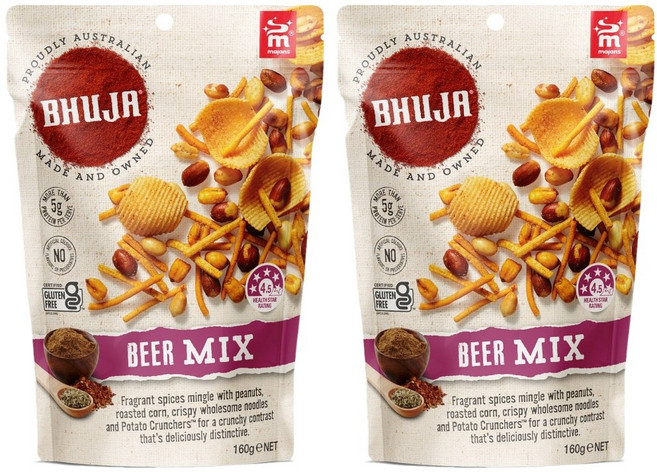 호주 부자 맥주 비어 믹스 과자 Bhuja Beer Mix, 2개, 160g